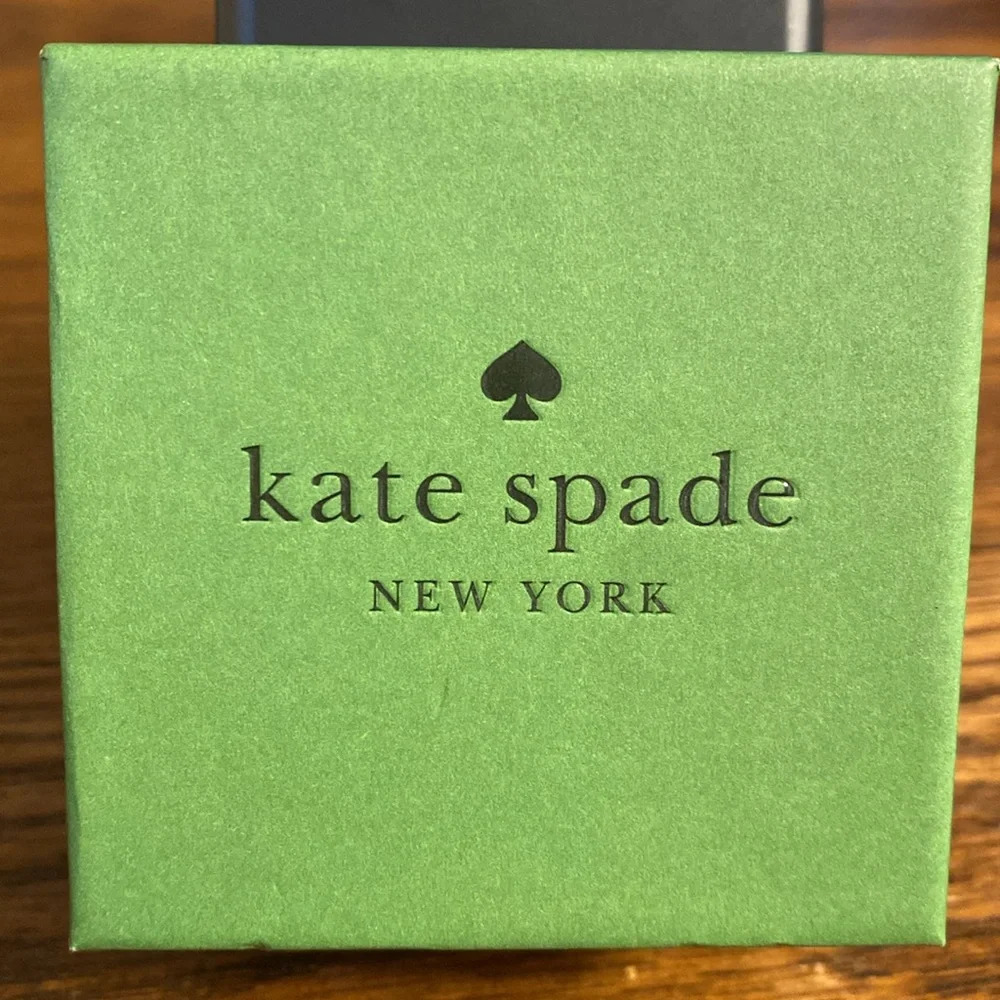NWT Kate Spade New York Yellow Cubic Zirconia Gold Tone Stud Earrings - Picture 3 of 4